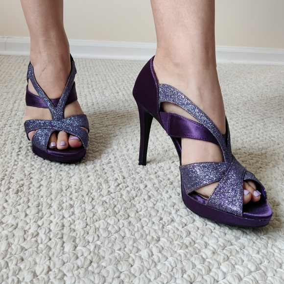 Fioni Night Purple Sparkly Heels - Picture 10 of 10
